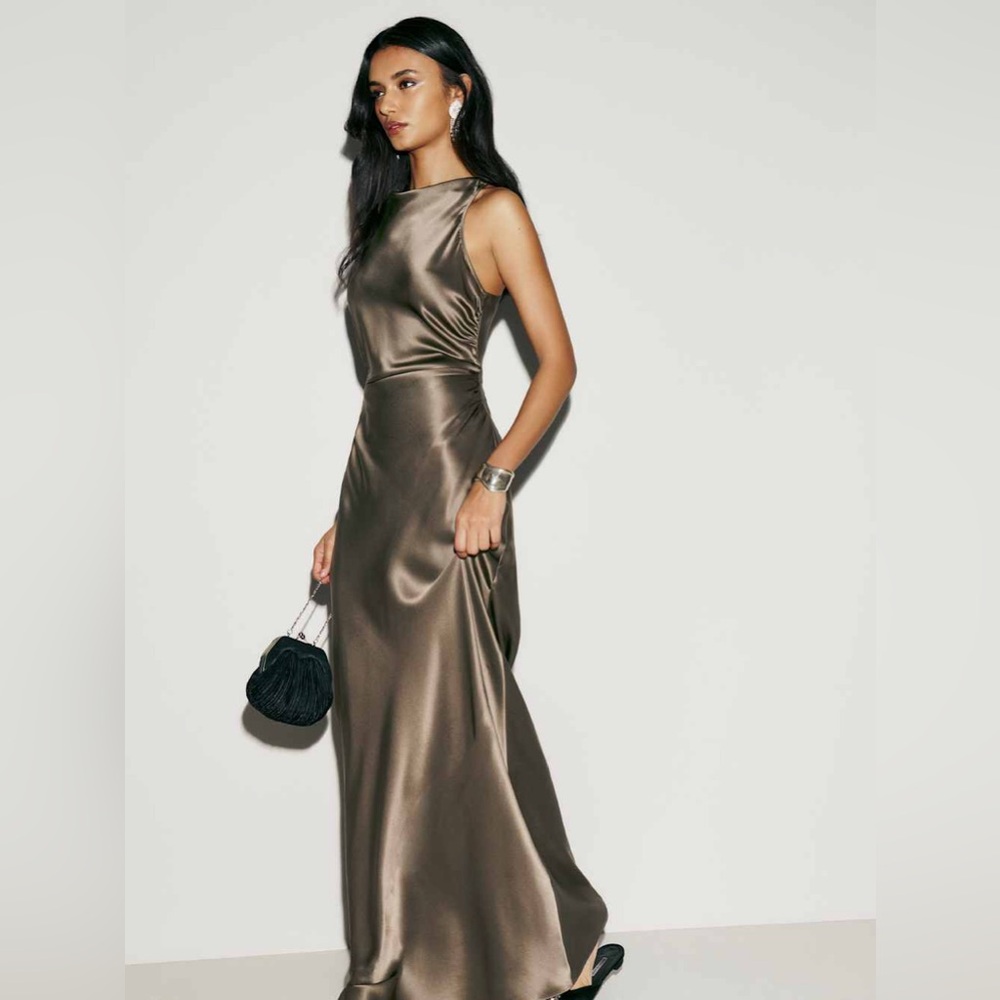 Reformation Anaiis Silk Dress in Morel Size 4